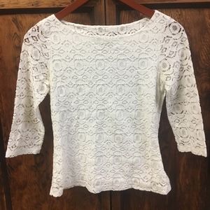 Banana Republic White Lace Blouse